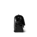 15B Black Patent Quilted Mini Rectangular Flap Silver Hardware - Image 6