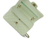 22C Light Green Caviar Quilted Classic Flap Small Light Gold Hardware - Image 11