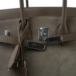 Birkin 25 Etoupe Swift and Grizzly Palladium Plated U Stamp - Image 6