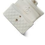 Ivory Caviar Quilted Classic Flap Small Light Gold Hardware - Image 12