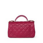 23P Dark Pink/Light Pink Lambskin Quilted Mini Top Handle LGHW - Image 5
