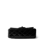 15B Black Patent Quilted Mini Rectangular Flap Silver Hardware - Image 5