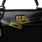 Kelly Sellier 28 Black Box Calfskin Gold Plated (U) Stamp - Image 17