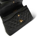 Vintage Green/Grey Lambskin Quilted Classic Flap GHW - Image 14
