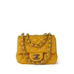 18S Yellow Caviar Quilted Mini Square Flap LGHW - Image 13