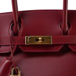 Birkin 30 Rouge Box Calfskin Gold Plated F Square Stamp - Image 5