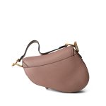 Dior Blush Grained Calfskin Saddle Bag w/ Strap - Image 5