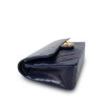 Navy Lambskin Quilted Medium Classic Flap GHW - Image 4