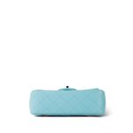 Light Blue Lambskin Quilted Mini Rectangular Flap Silver Hardware - Image 4