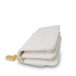 White Caviar Quilted Flap Charm Wallet On Chain WOC Gold Hardware - Image 9