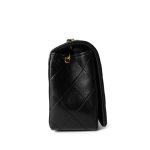 Black Lambskin Quilted CC Full Flap Bag Gold Hardware - Image 2