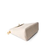 Ivory Canvas Camellia Bucket Bag Gold Hardware - Image 7