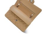 Beige Clair Caviar Quilted Classic Flap Medium Silver Hardware - Image 11