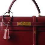 Kelly Sellier 28 Rouge H Box Calfskin Gold Plated W Circle Stamp - Image 5