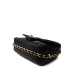 23B Black Lambskin Quilted Mini Square Chain Around Flap Aged Gold Hardware - Image 12