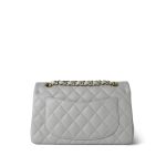 21A Grey Caviar Quilted Classic Flap Small Light Gold Hardware - Image 4