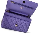 20S Purple Caviar Quilted Wallet on Chain WOC LGHW - Image 10