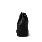 Black Aged Calfskin Quilted Gabrielle Backpack Small MHW - Image 5