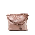 22A Metallic Pink / Rose Calfskin Quilted 22 Small Hobo Bag