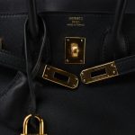 Birkin 25 Black/ Noir Swift Gold Plated A Stamp - Image 7