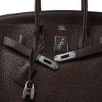 Birkin 30 Chocolate Clemence Palladium Plated [K] Stamp - Image 4
