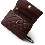 21B Burgundy Lambskin Quilted Trendy CC Small Light Gold Hardware - Image 11