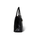 24P Black Shiny Aged Calfskin Nano Kelly Shopper Aged Gold Hardware - Image 8