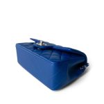 Blue Lambskin Quilted Mini Top Handle Light Gold Hardware - Image 5
