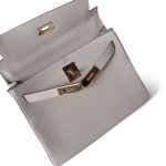Kelly 28 Gris Perle Veau Evercolor Gold Plated D Stamp - Image 13
