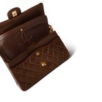 Vintage Brown Lambskin Quilted Classic Flap Bag Medium GHW - Image 8