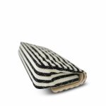 Ivory/Black Striped Coco Sailor Pearl Classic Flap Medium LGHW - Image 8