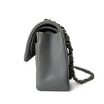 20C Grey Caviar Quilted Classic Flap Small LGHW - Image 7