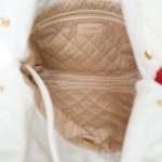22S White Calfskin Quilted 22 Medium Hobo Bag Black/Aged Gold Hardware - Image 15