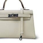 Mini Kelly Sellier Nata Epsom Palladium Plated B Stamp - Image 3