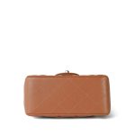 Caramel Lambskin Quilted Mini Square Flap Light Gold Hardware - Image 4
