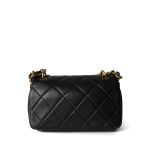 Black Lambskin Quilted Entwined Mini Single Flap Aged Hardware - Image 4