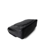 18C Charcoal Glittery Caviar Quilted Classic Flap Small - Image 9