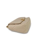 20A Beige Goatskin Quilted 19 Flap Small Mixed Hardware - Image 9