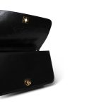 Black Lambskin Quilted Full Flap Bag Gold Hardware - Image 10