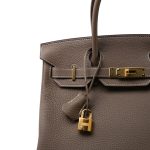Birkin 30 Etoupe Togo Gold Plated C Stamp - Image 3