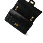 Black Crumpled Calfskin Quilted Reissue 2.55 Aged Gold Hardware 225 - Image 12