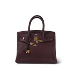 Birkin 30 Bordeaux Veau Togo Gold Plated A Stamp - Image 5