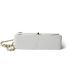 Vintage White Lambskin Quilted Diana Flap Medium GHW - Image 8