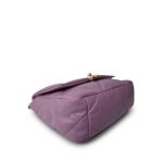 20B Purple Goatskin Quilted 19 Flap Small Mixed Hardware - Image 8