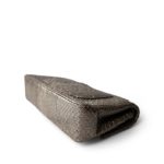 Grey Metallic Python Medium Classic Double Flap - Image 7