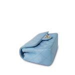 Light Blue Lambskin Quilted Mini Rectangular Flap Light Gold Hardware - Image 7