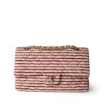 Red Striped Jersey Coco Sailor Flap Bag Medium LGHW - Image 3