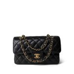 Black Caviar Quilted Classic Flap Small Gold Hardware - Image 12