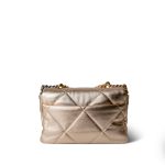 21S Gold Metallic Lambskin Quilted 19 Flap Small MHW - Image 4