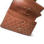22S Caramel Lambskin Quilted Classic Flap Medium LGHW - Image 9